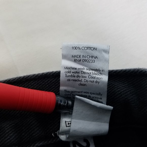 Pacsun Jeans Womens 25 High‎ Rise Black Denim Straight Destroyed Charcoal Wash - Picture 14 of 16